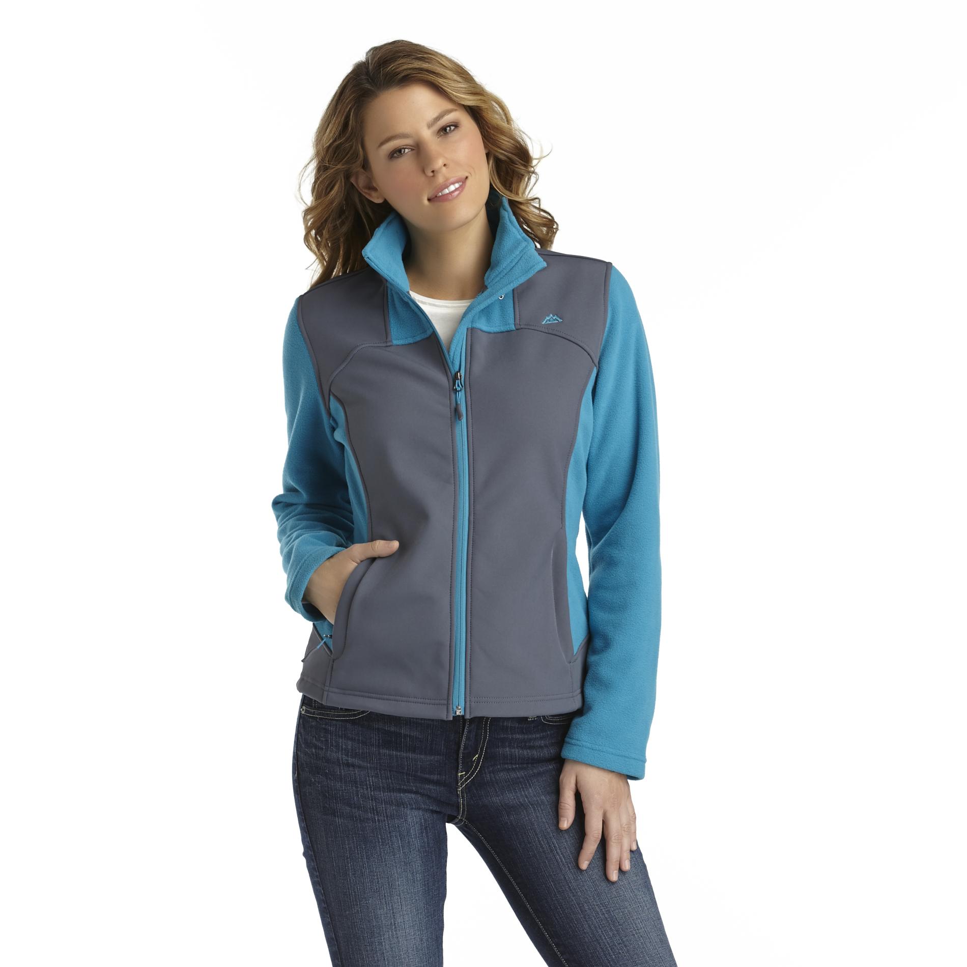 Snozu Sport Women's Paneled Polar Fleece Performance Jacket Wh...