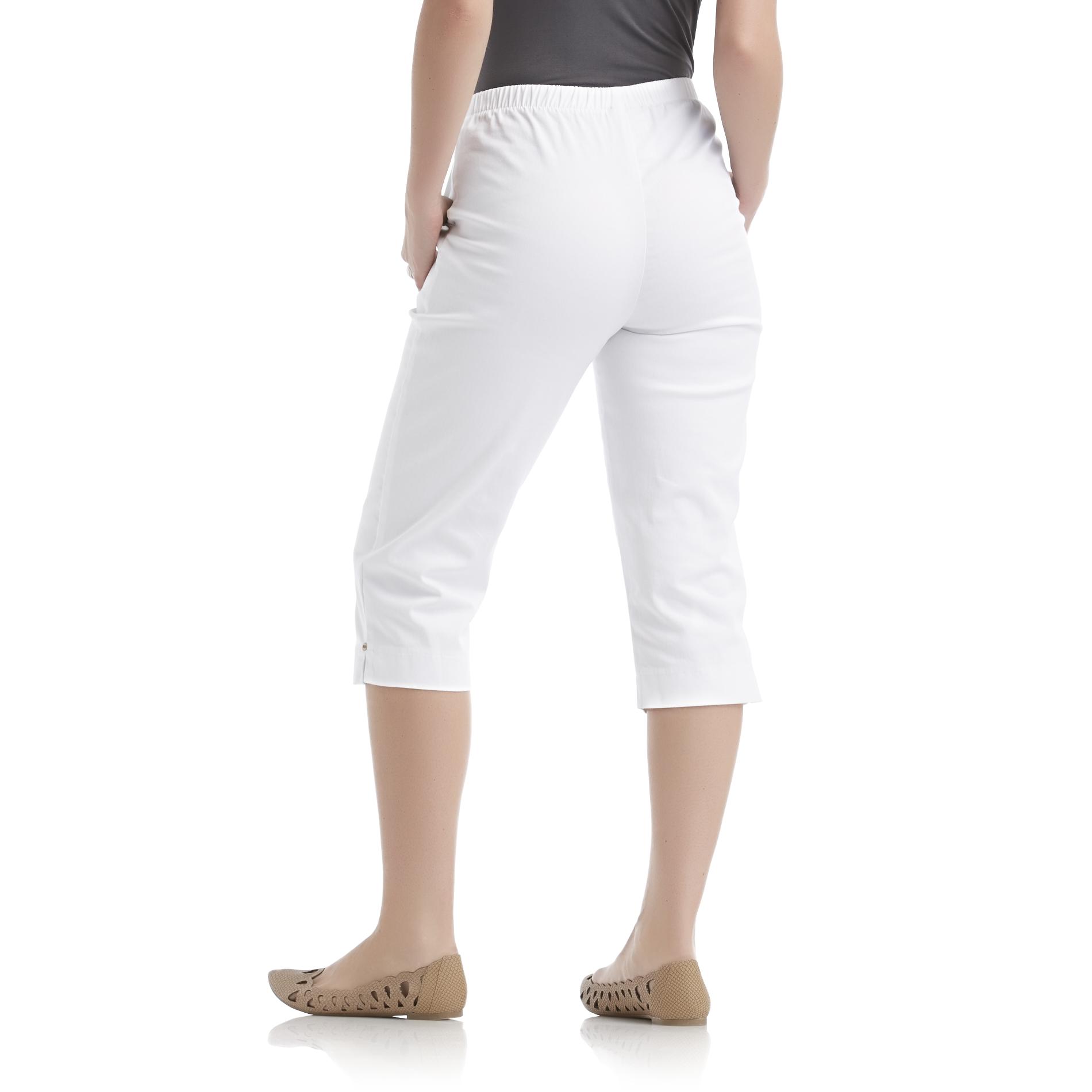 petite waist capri pants laura scott elastic capris shorts