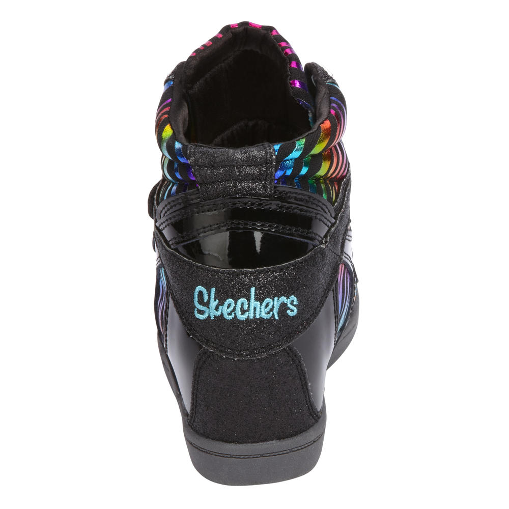 Skechers Girls' Tiger Steps Black Sneaker
