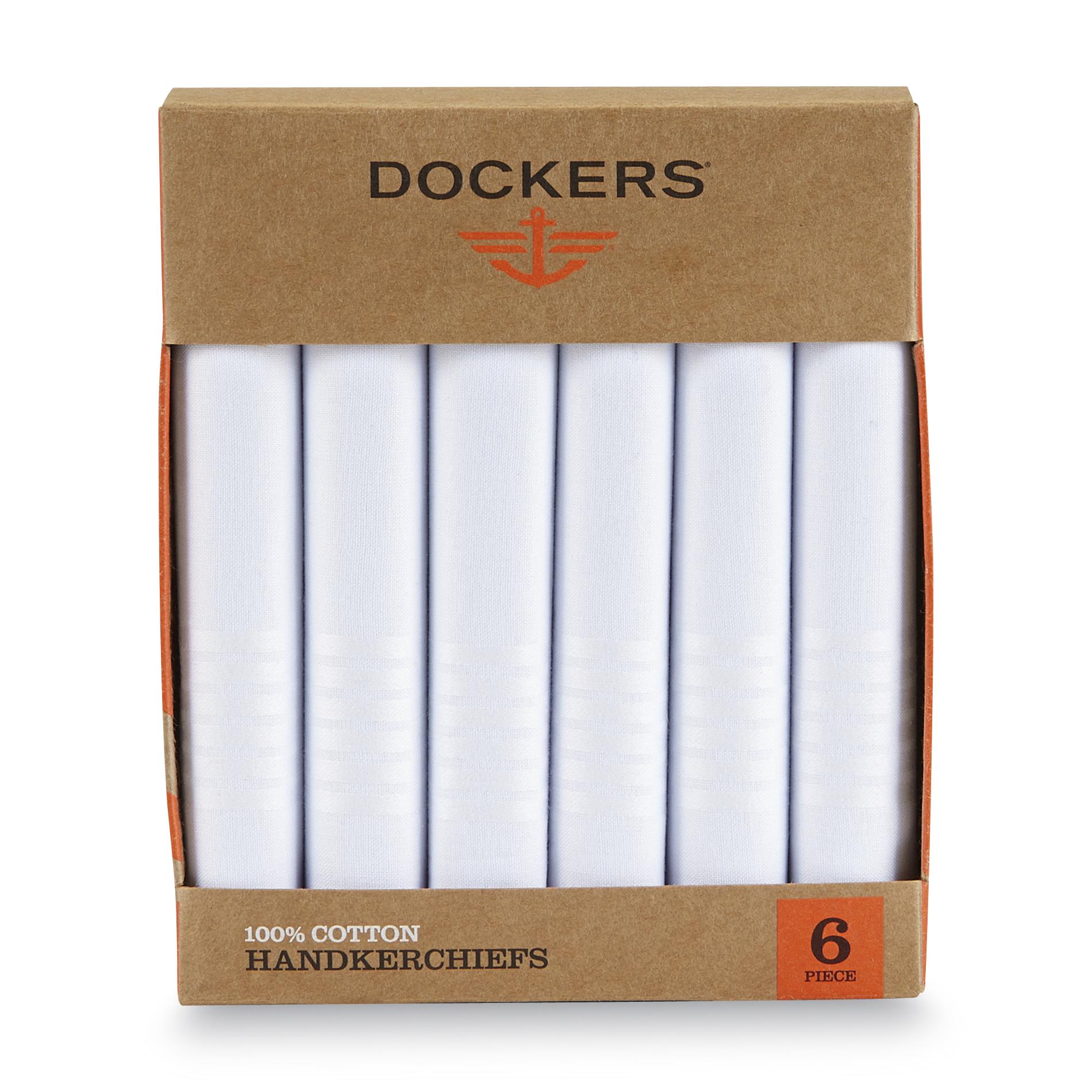 Dockers Men's 6Pack Cotton Handkerchiefs Solid
