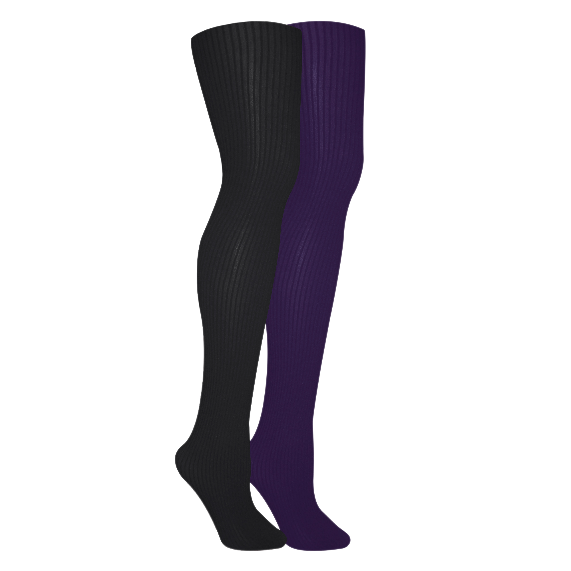Women's 2 Pair Pack Ribbed Microfiber Tights
