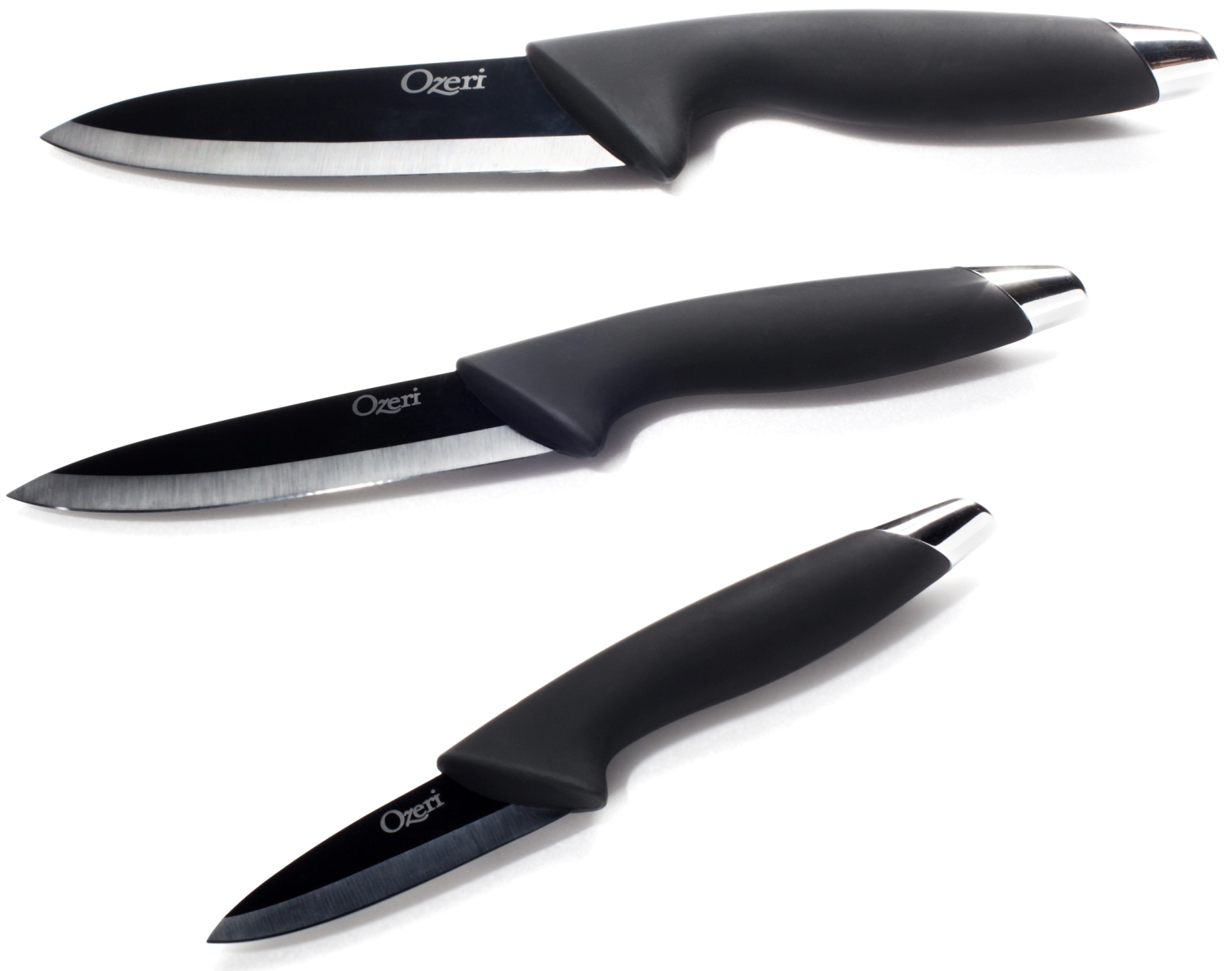 Uncategorized Ceramic Kitchen Knives ozeri elite chef black ceramic 3 piece knife set home kitchen cutlery sets blocks