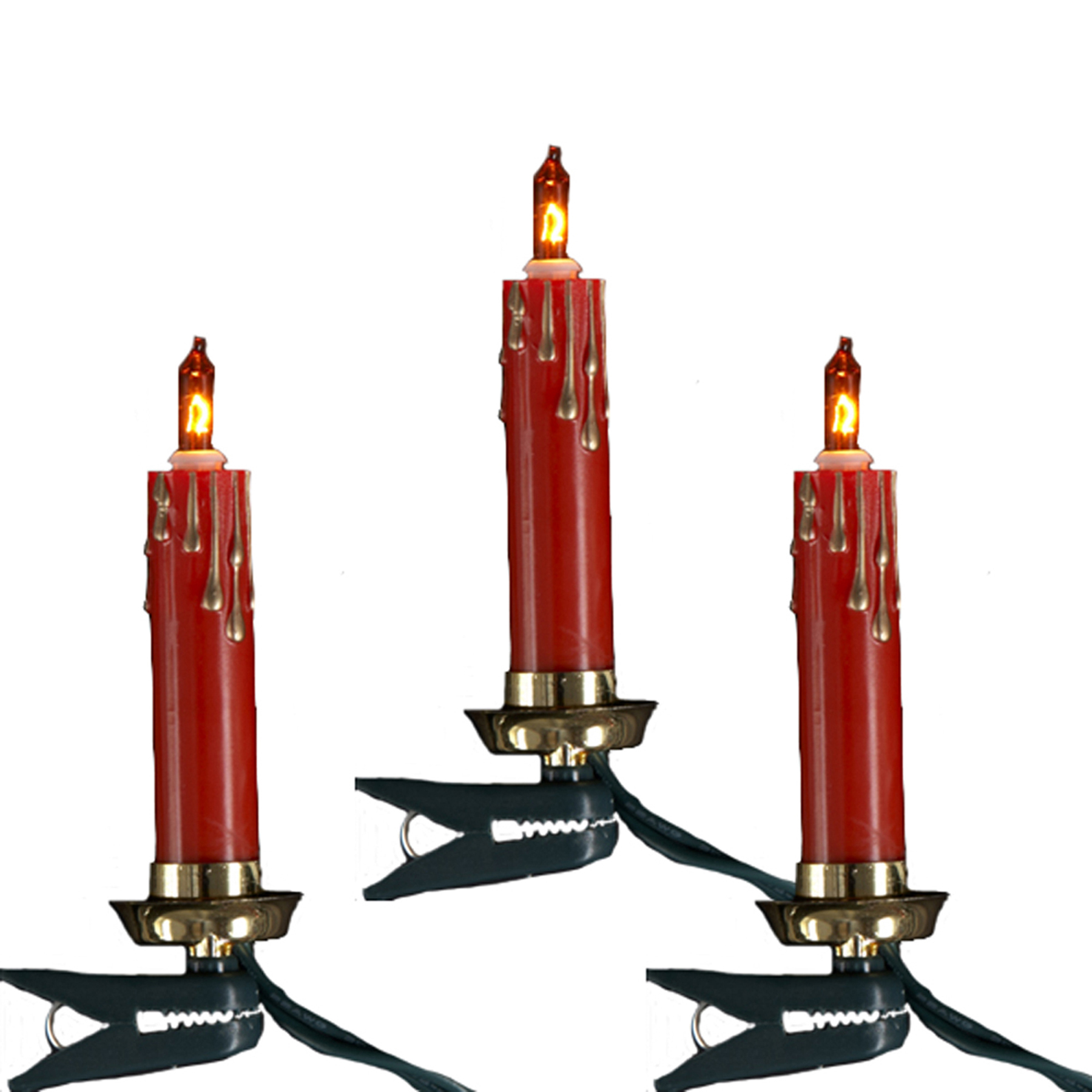 Kurt Adler UL 10-Light Red Candle Holiday Light Set