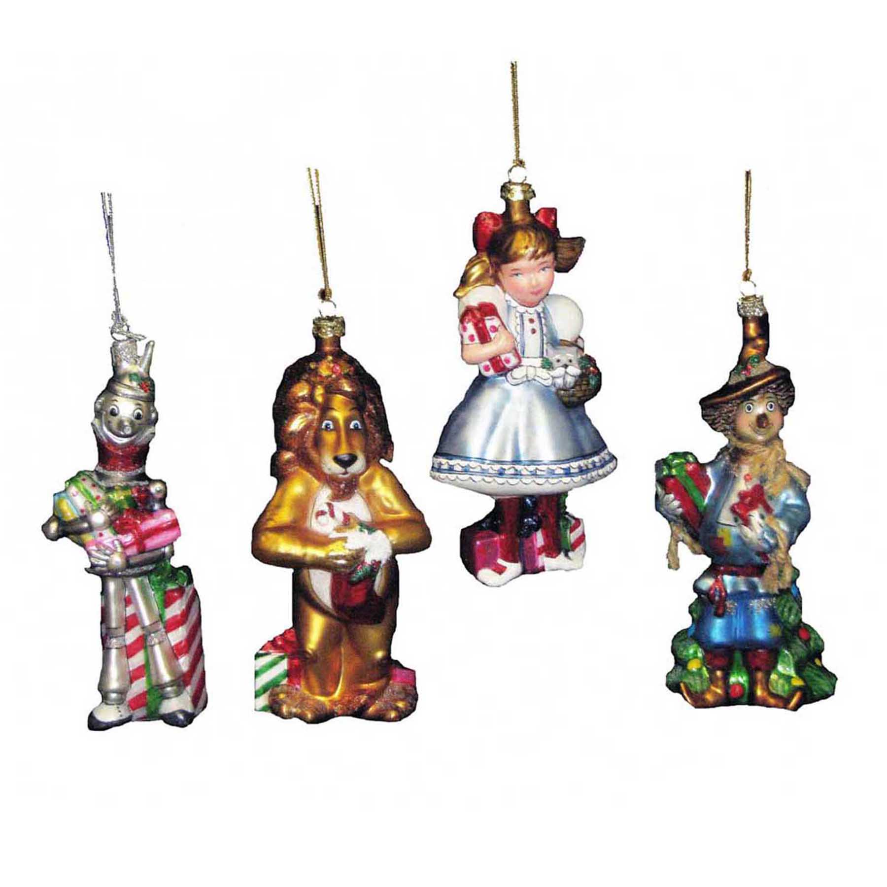 5.25" Noble Gems Wizard of Oz Christmas Ornament Set of 4
