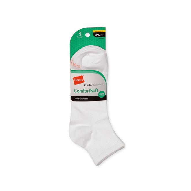 Hanes Women's 3 Pairs Ankle Socks Extended Size