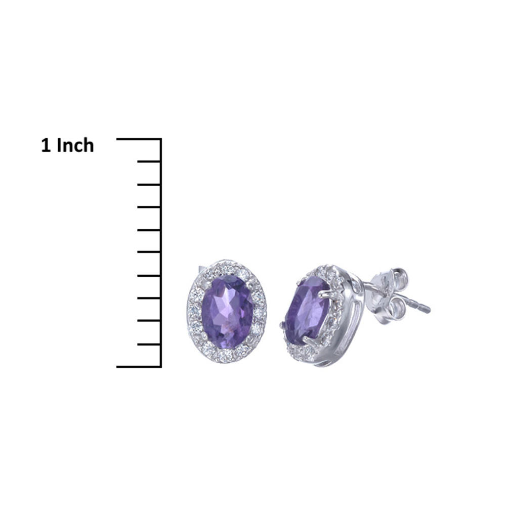 Sterling Silver 2 cttw Amethyst Cluster Earrings