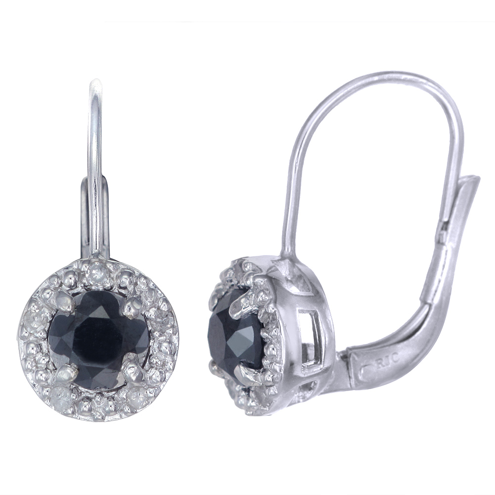 Sterling Silver 2 cttw Black Diamond Earrings