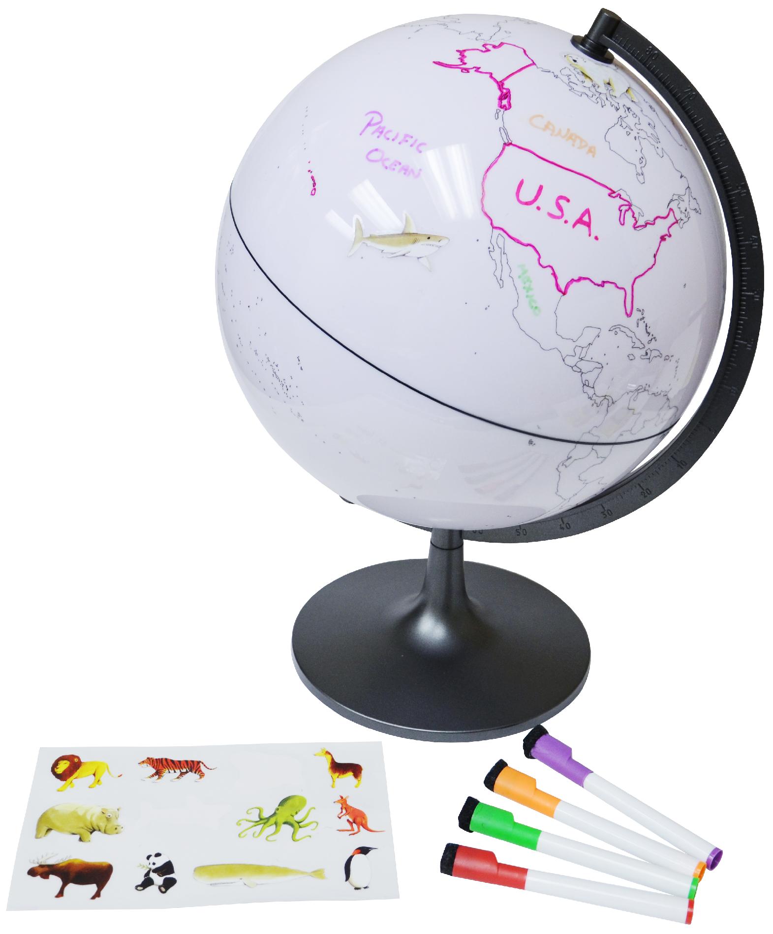 11" Color My World Globe with stickers