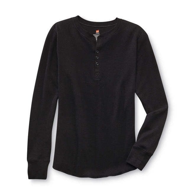 Hanes Women's Thermal Henley Shirt
