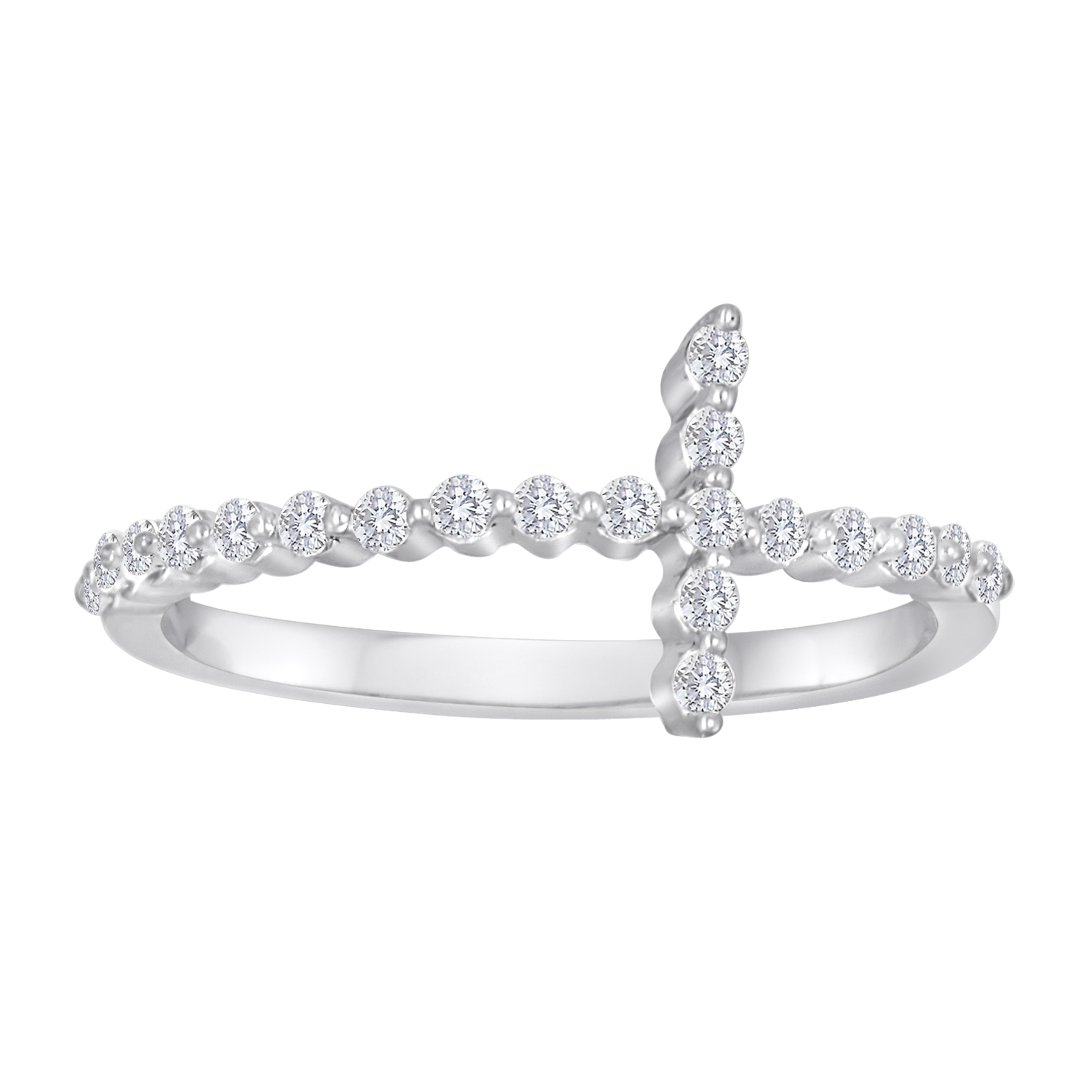 Linked In Love 1/4 cttw Diamond Cross Ring - Size 7 Only