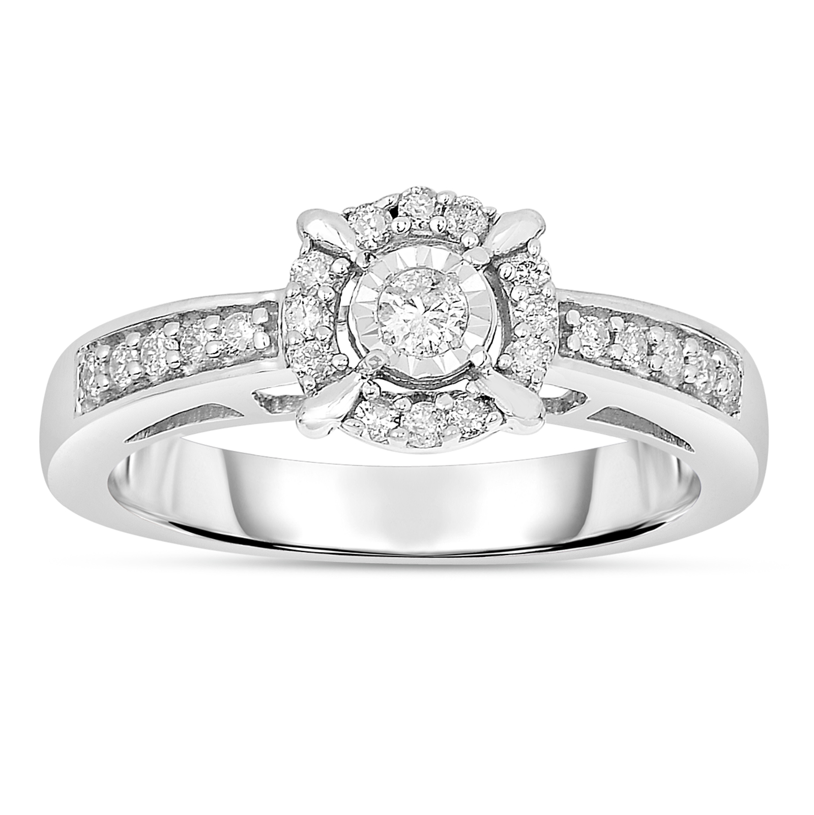 Linked In Love Platin&#233;e 1/4 cttw Diamond Promise Ring - Size 7 Only