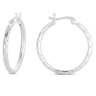 silver hoop earrings set of 2