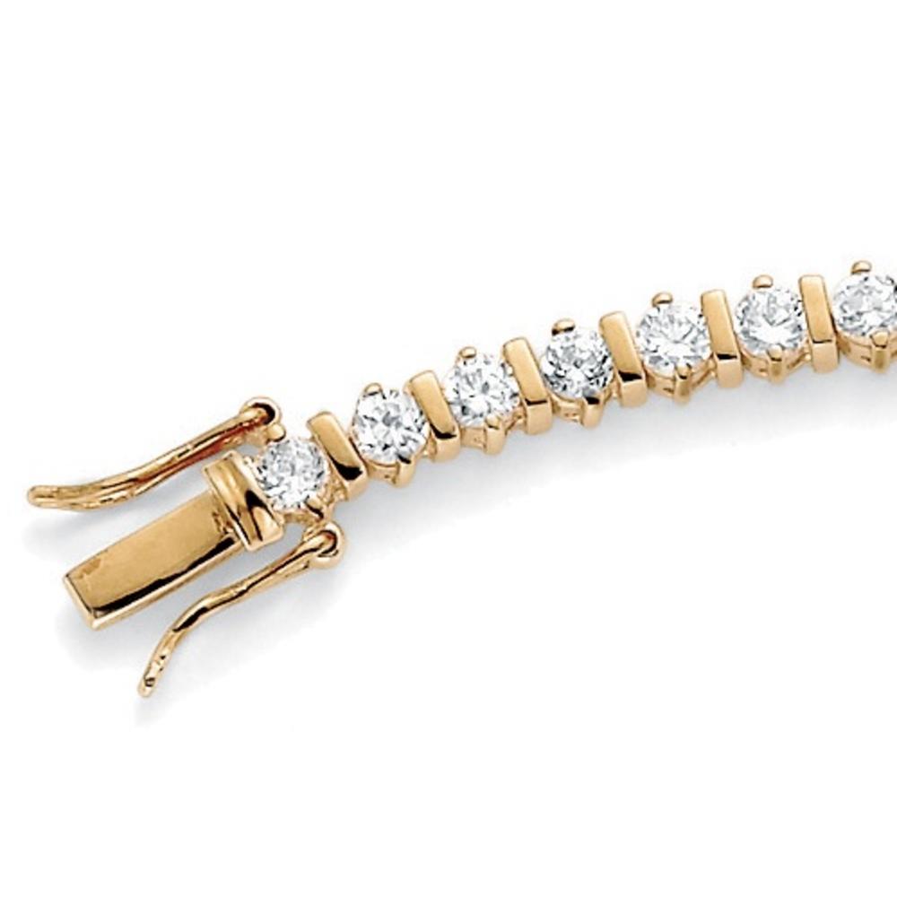 5.00 TCW Round Cubic Zirconia 18k Yellow Gold Over Sterling Silver Tennis Bracelet 7 1/4"