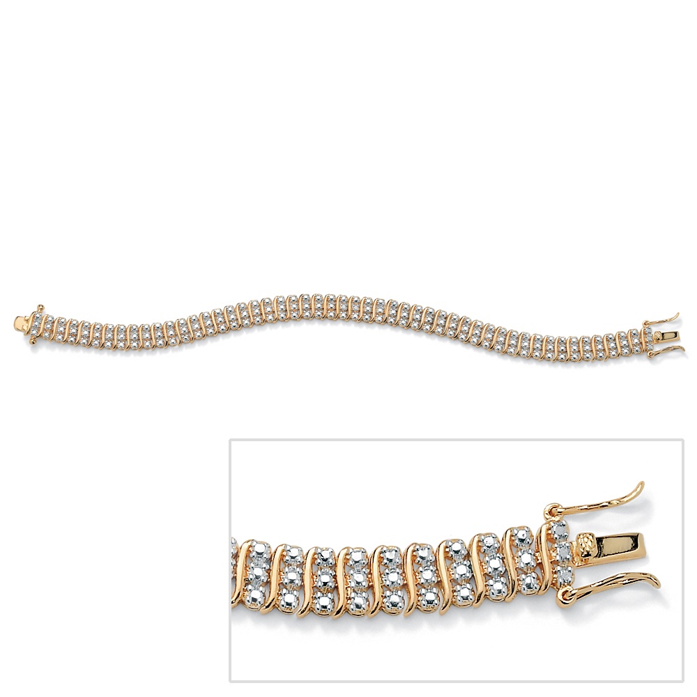 PalmBeach Jewelry Diamond Accent 18K Yellow Gold Over Sterling Silver