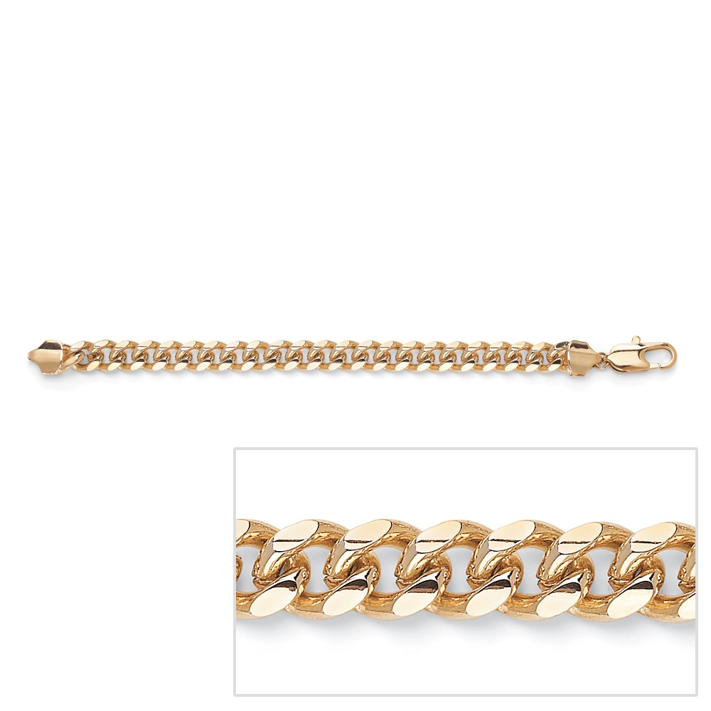 Men's Curb-Link Bracelet in Yellow Gold Tone 9"