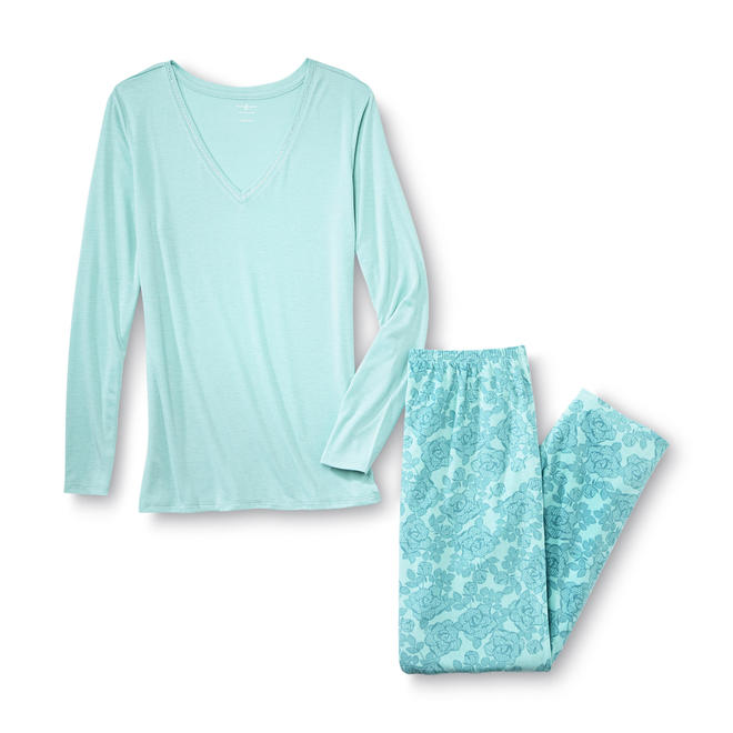 Jaclyn Smith Women's Pajama Top & Pants Floral