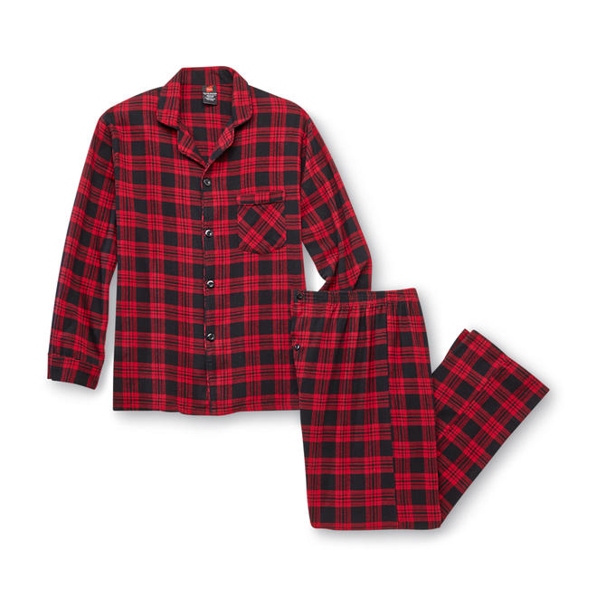 Hanes Men's Flannel Pajama Shirt & Pants Plaid