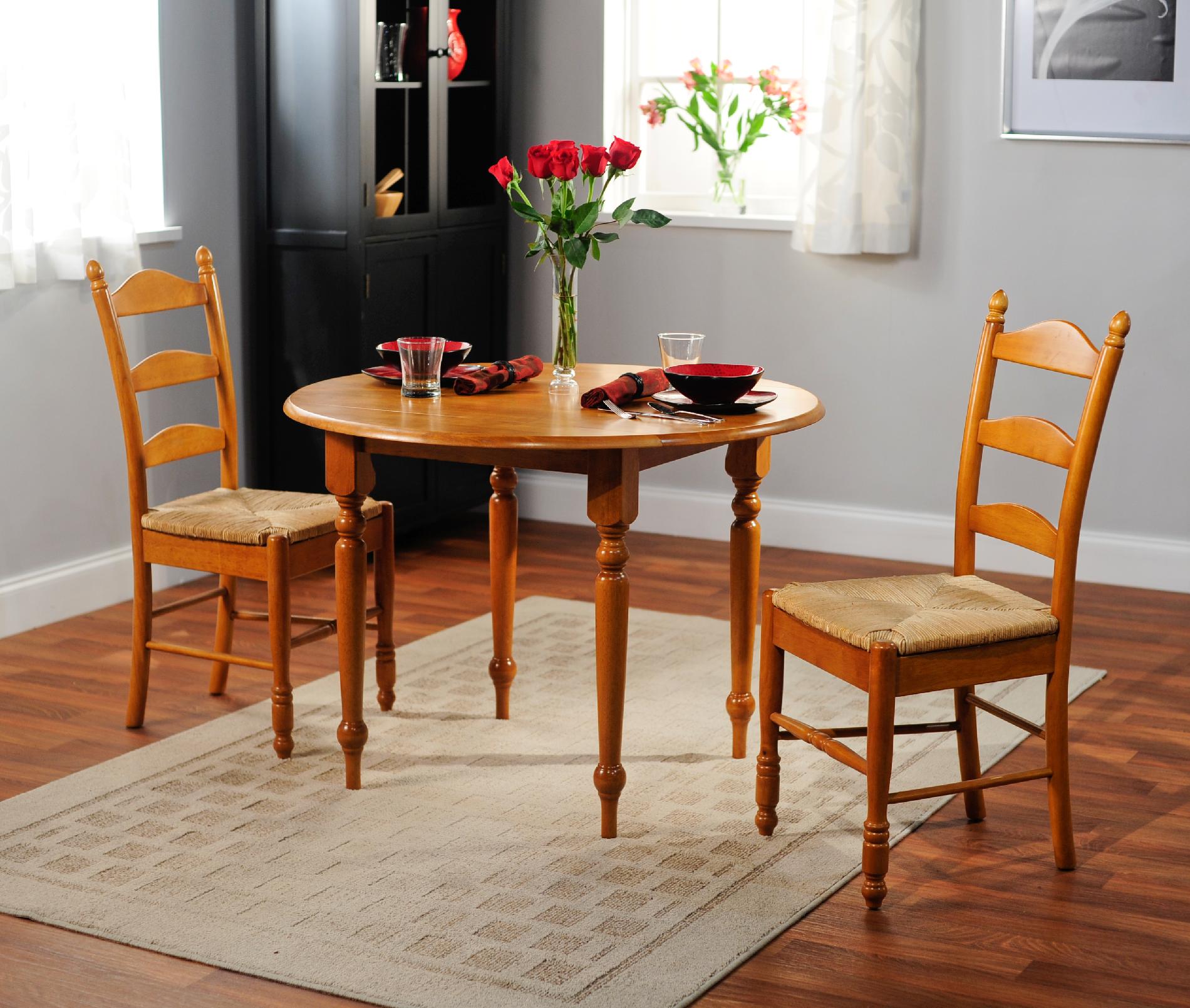 3pc Ladderback dining set in oak finish