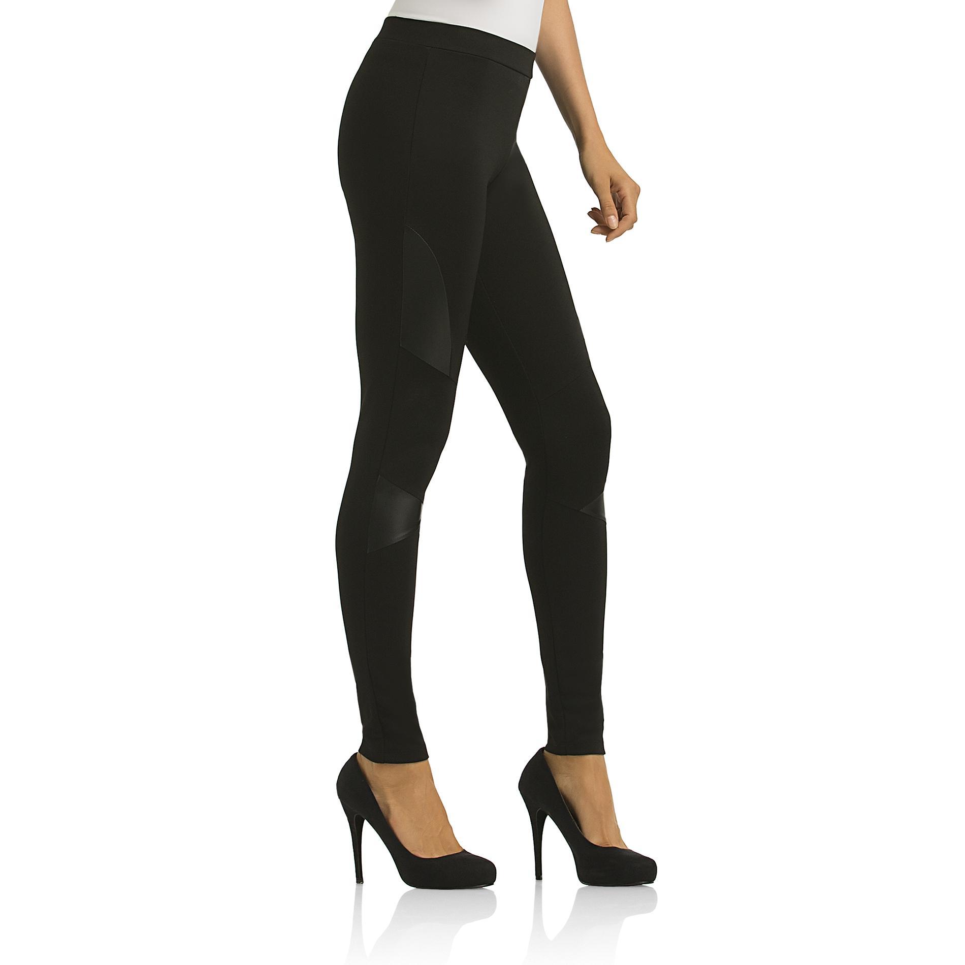 Kardashian Kollection Women's Moto Leggings Black