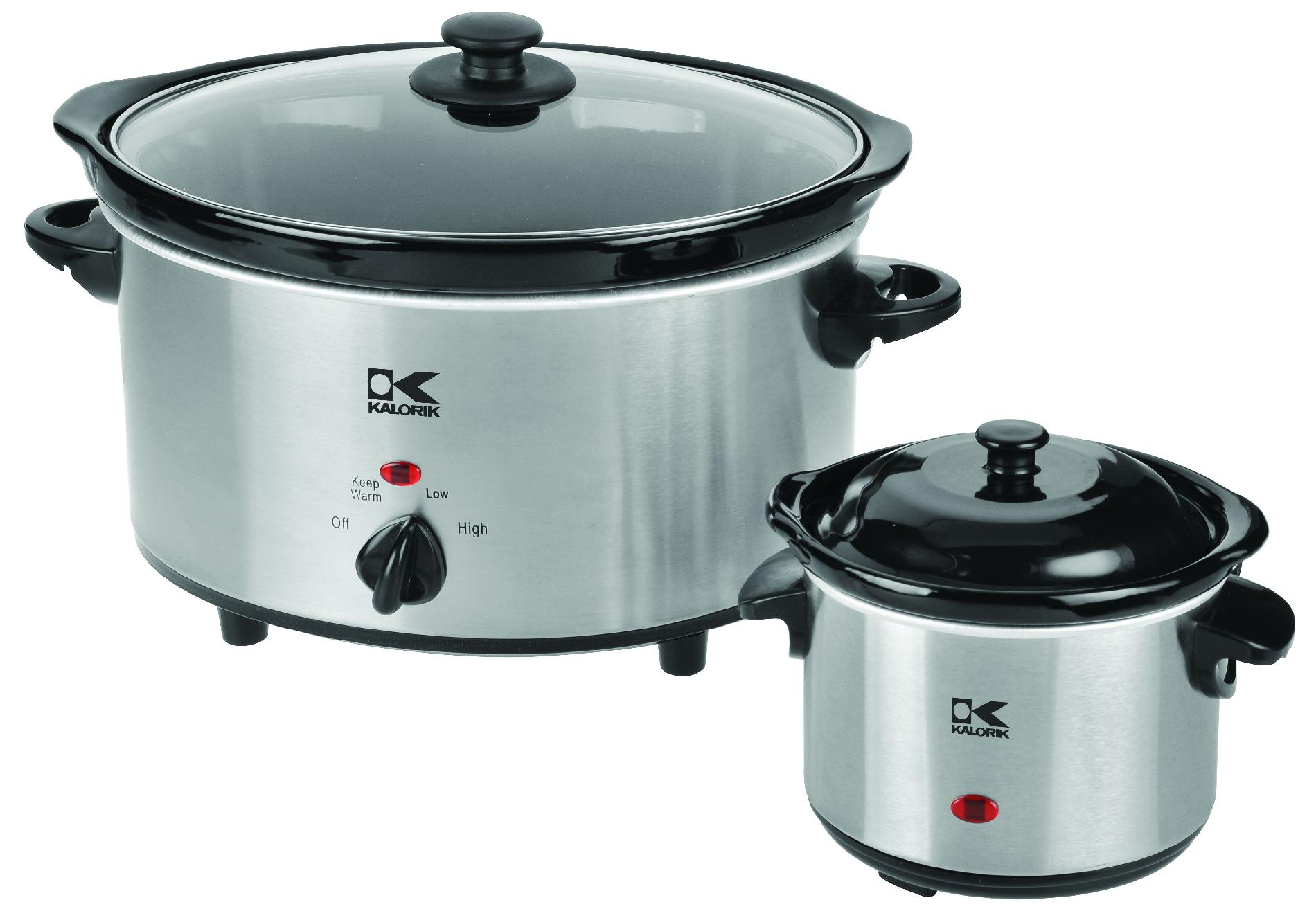 4.75Qt Stainless Steel Slow Cooker and 0.75qt Dipper