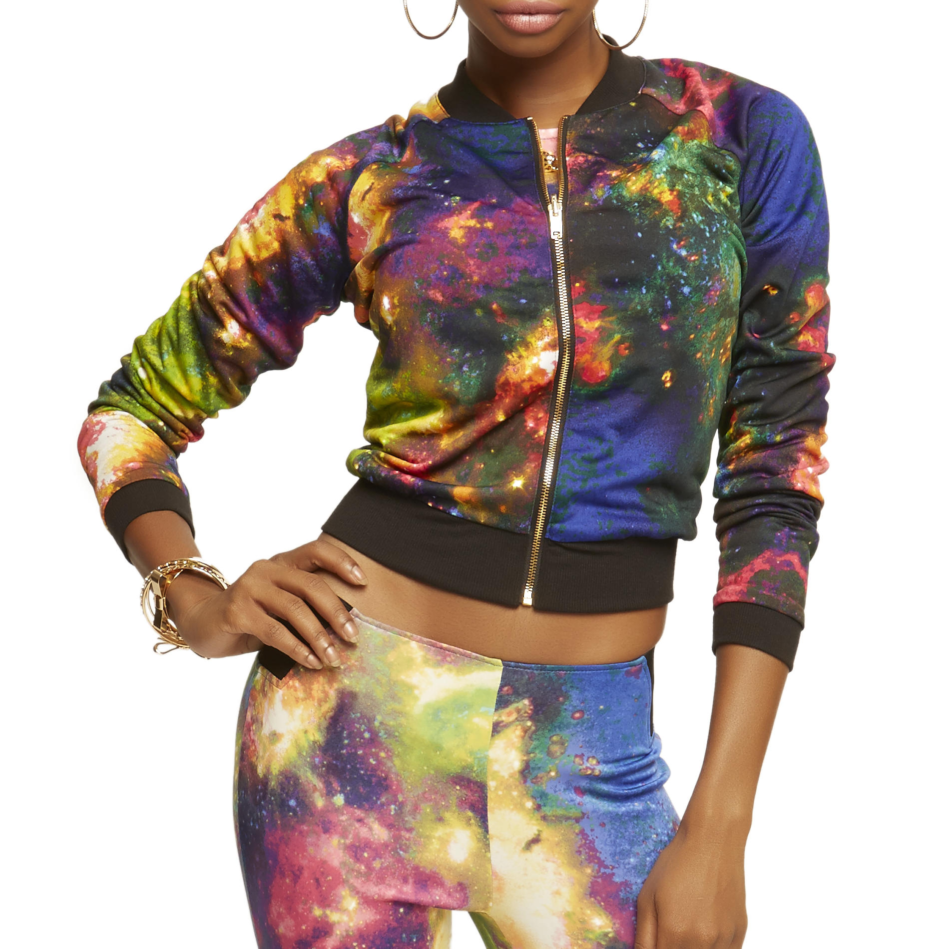 Review Women’s Bomber Jacket Galaxy Print Bomber Jacket Women