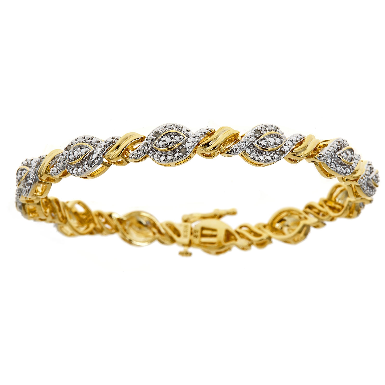 0.25 cttw Diamond Gold Over Brass Bracelet