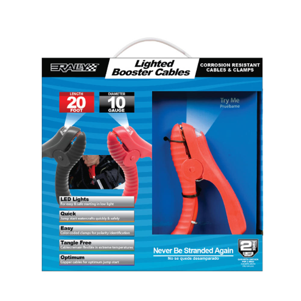Marine 20' 10G Lighted Booster Cables