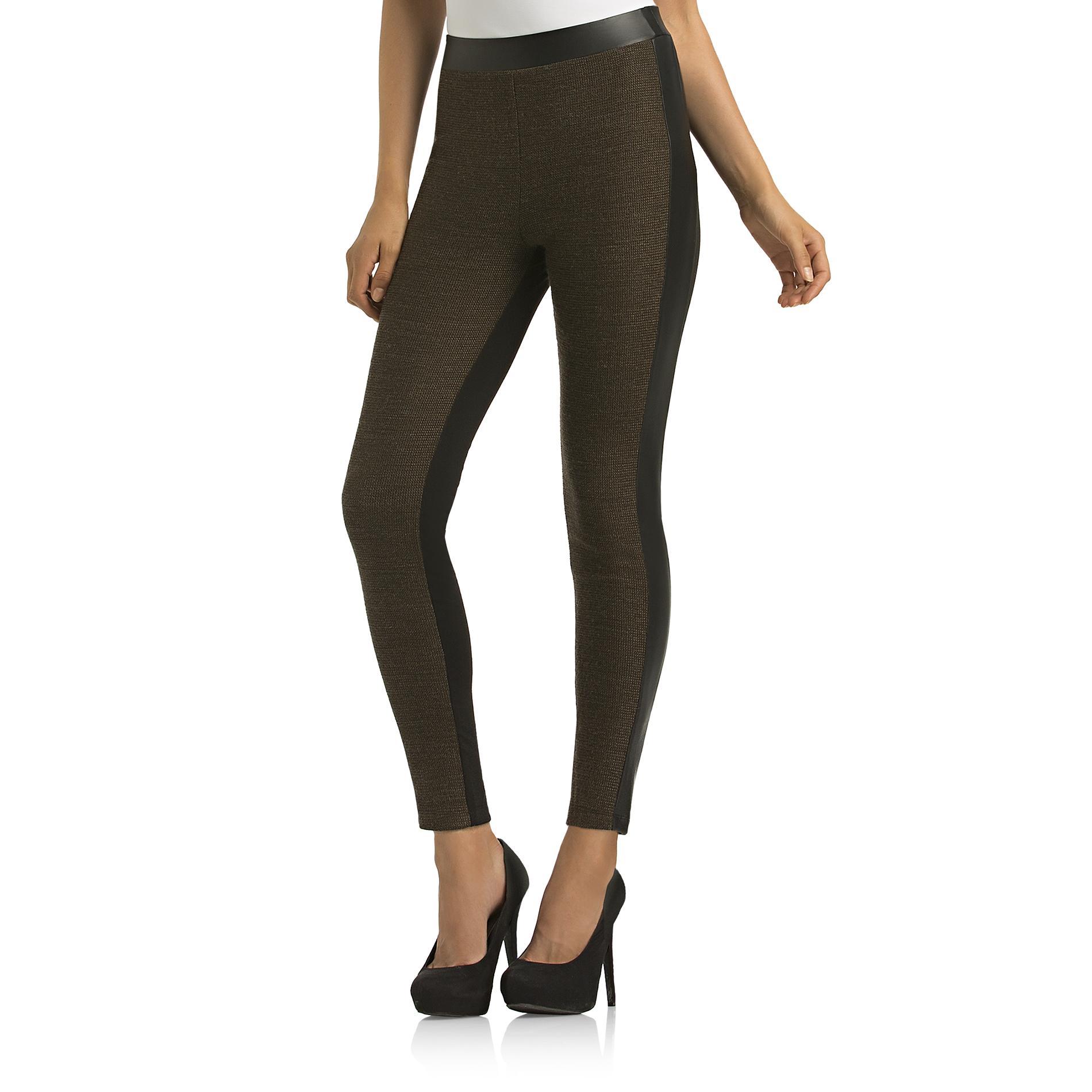 Kardashian Kollection Women's Tuxedo Leggings - Tweed Black Tweed XL