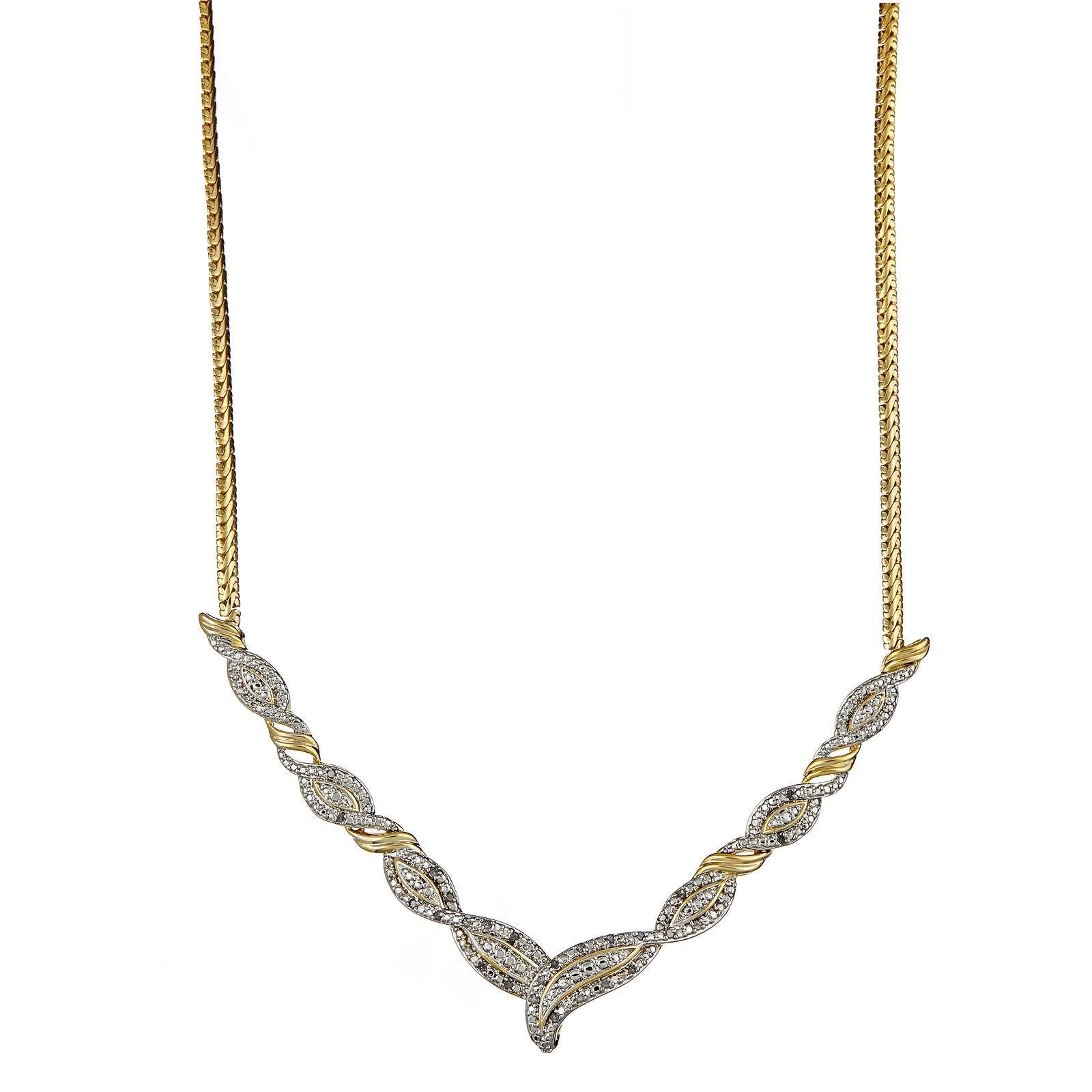 .25 cttw Diamond Gold over Brass Necklace