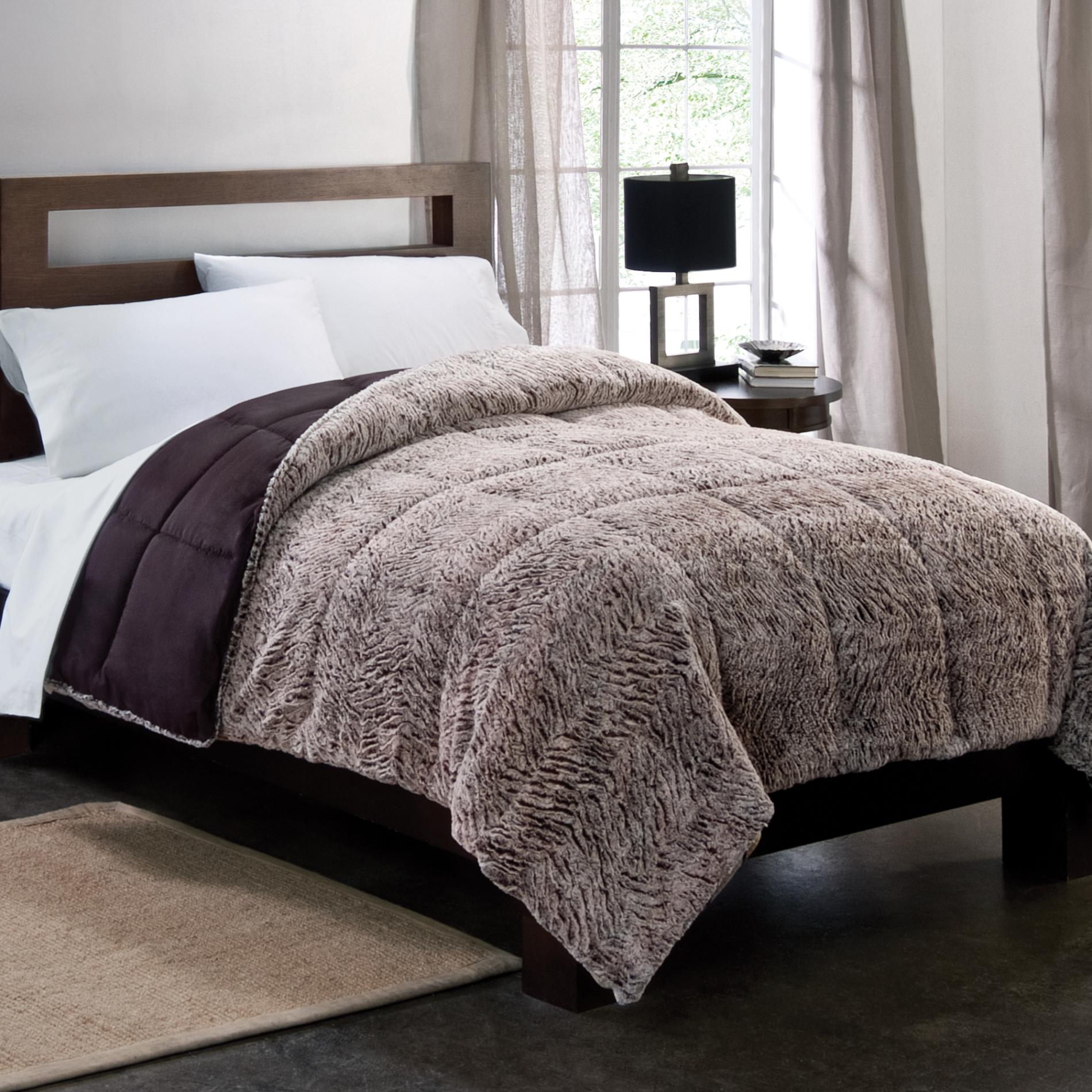 Colormate Gray Plush Down Alternative Textured Comforter Shop Your