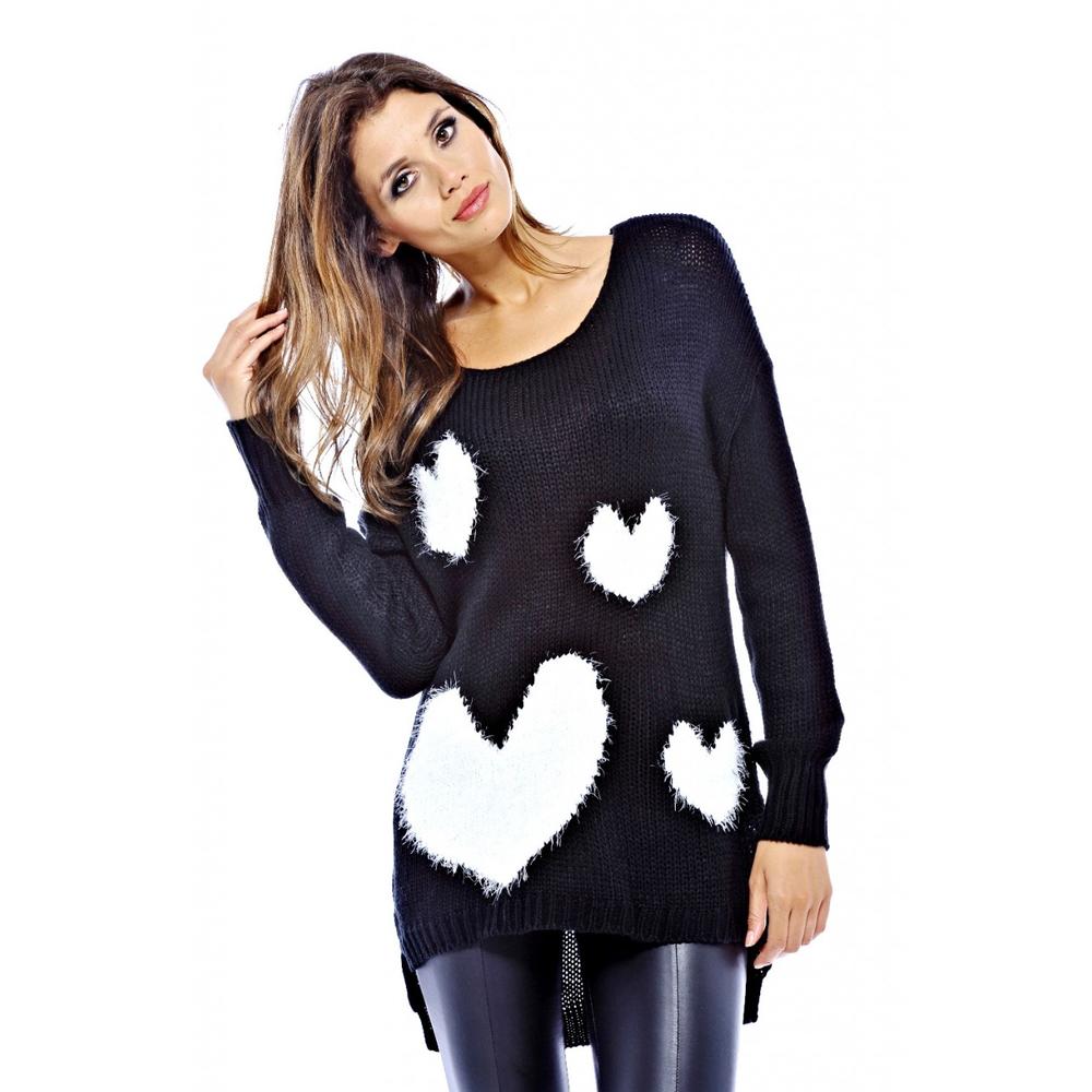 Women's Knitted Multi Heart Sweater - Online Exclusive