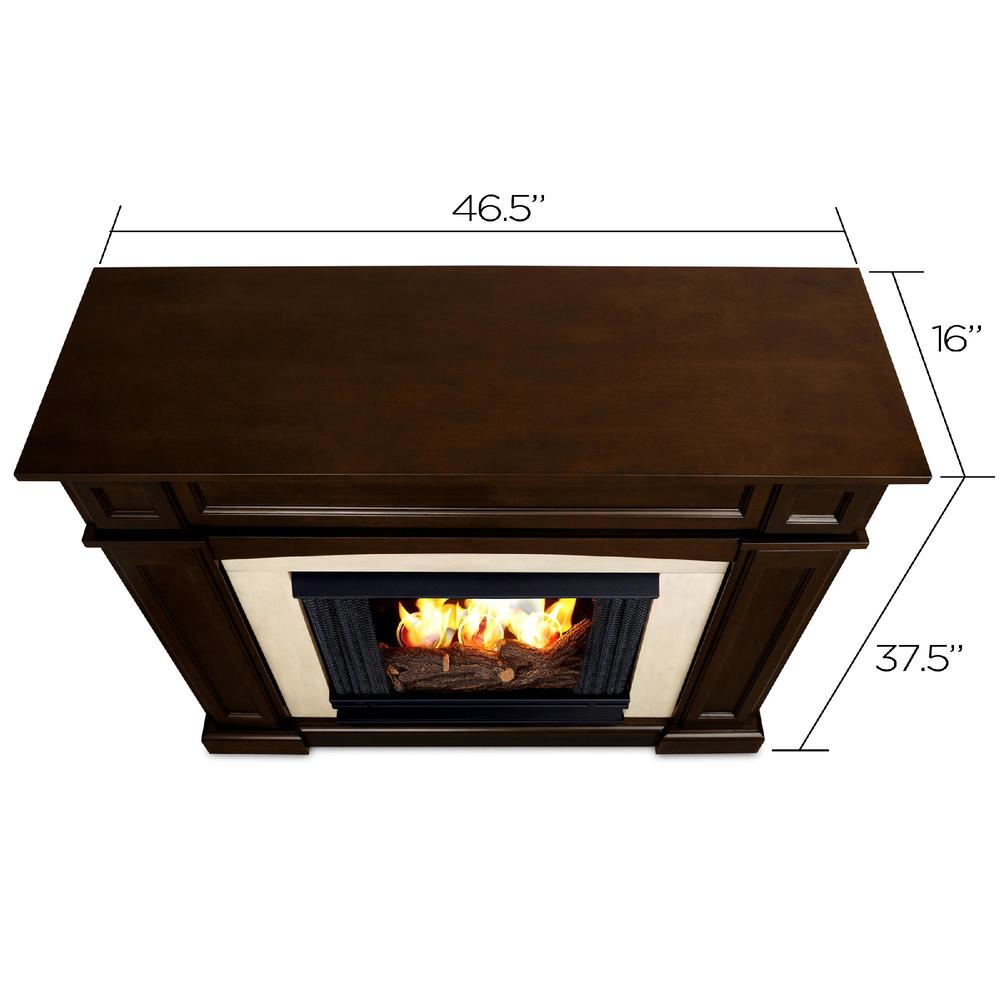 Rutherford Ventless Gel Fireplace in Dark Walnut 38Hx47Wx16D