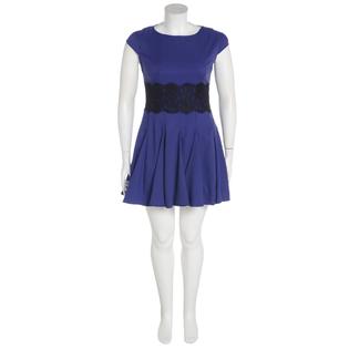 AX Paris Women's Lace Waist Skater Purple Dress alternate image