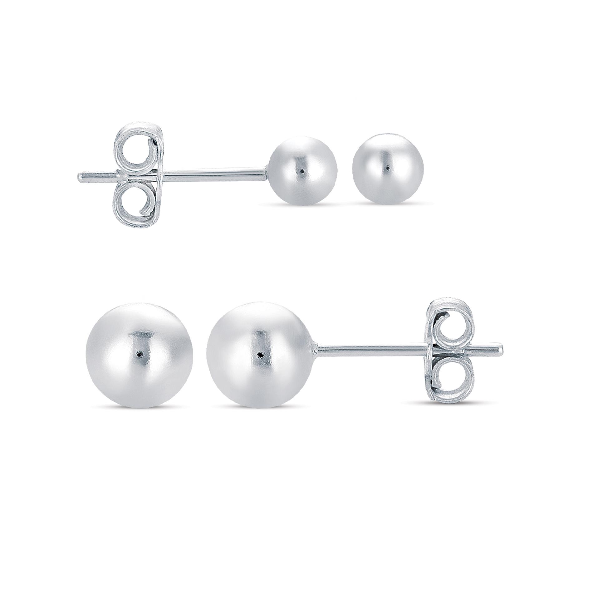 Sterling Silver 2 Pair Earrings Set