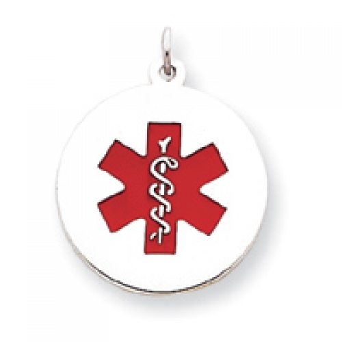 Sterling Silver 22mm Medical Jewelry Pendant