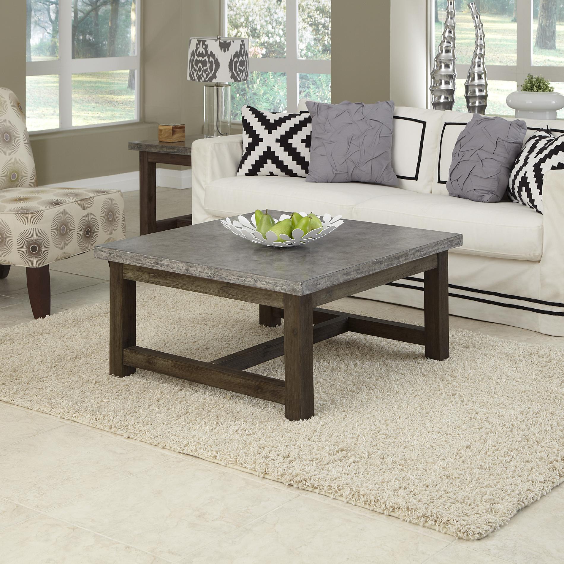 Home Styles Square Concrete Chic Coffee Table