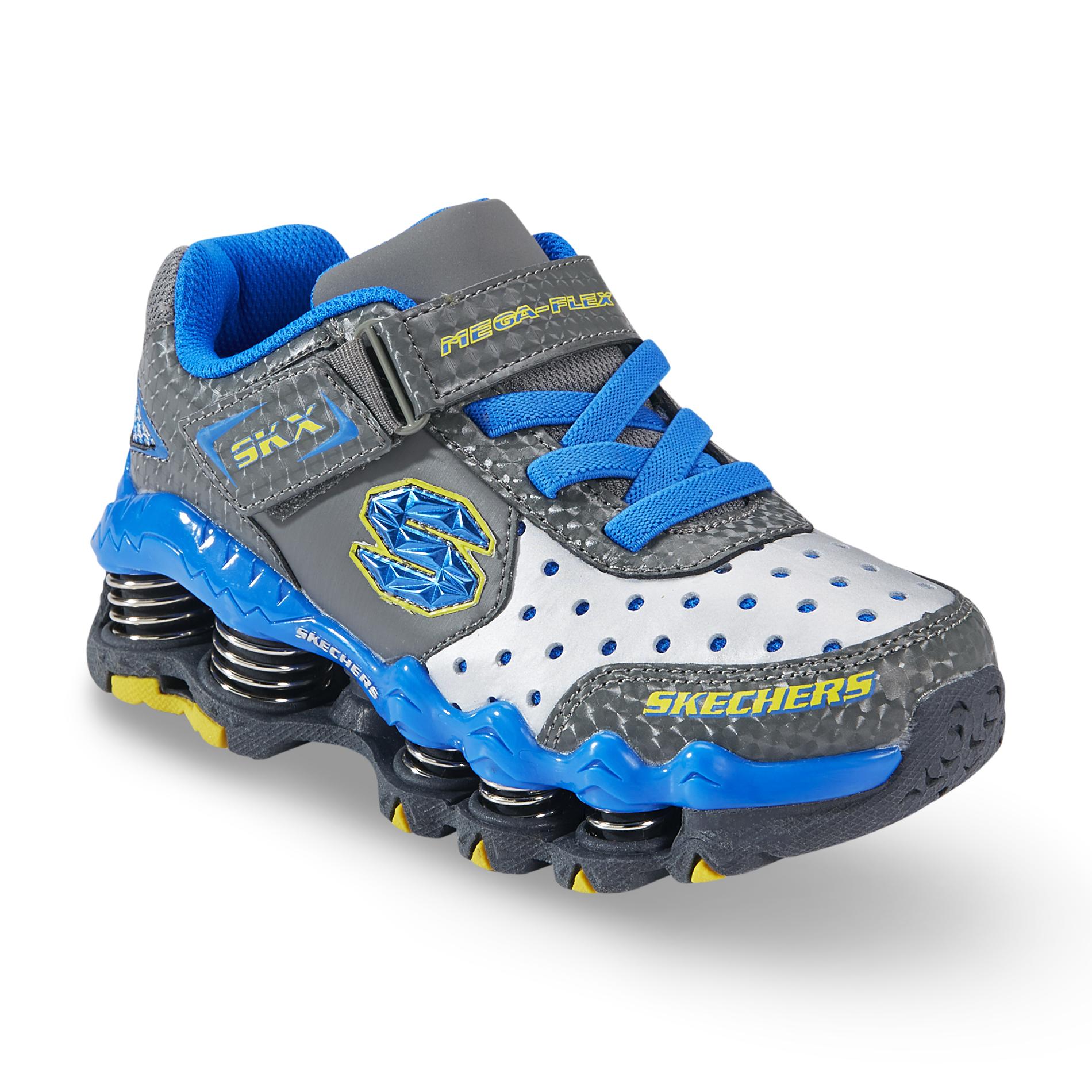 Skechers Boy's Mega-Flex Recoiler Blue/Gray/Silver Athletic Shoe