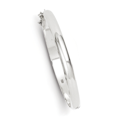 Sterling Silver 7mm Fancy Hinged Bangle Bracelet