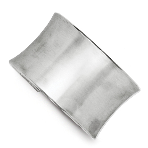 Sterling Silver 39.5mm Brushed Cuff Bangle