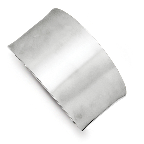 Sterling Silver 39.5mm Brushed Cuff Bangle