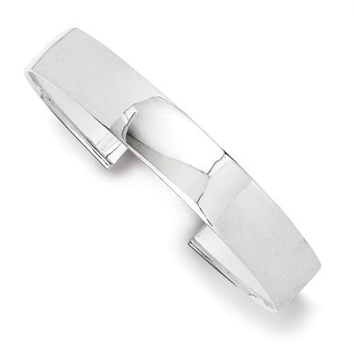 Sterling Silver 11mm Fancy Cuff Bangle Bracelet