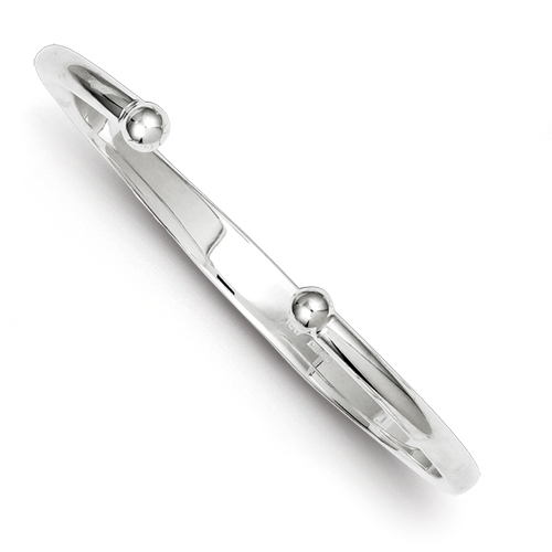 Sterling Silver 6.75mm Cuff Bangle Bracelet