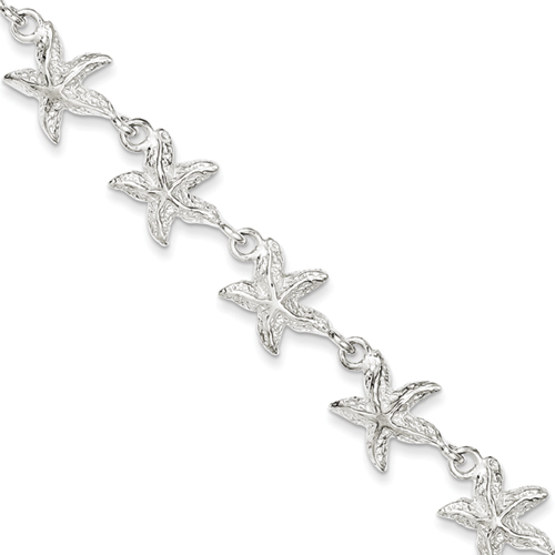 Sterling Silver 7inch Starfish Bracelet