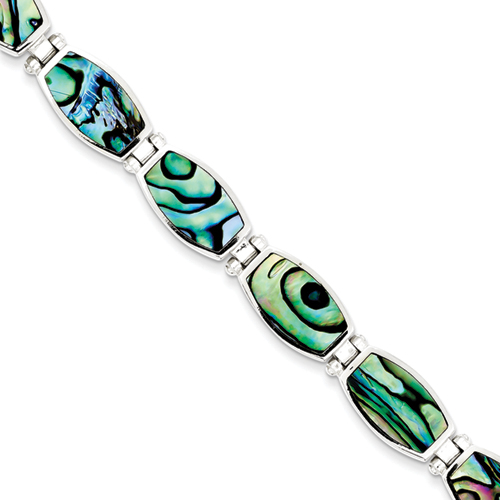 Sterling Silver Abalone Bracelet - 7.25 Inch - Lobster Claw
