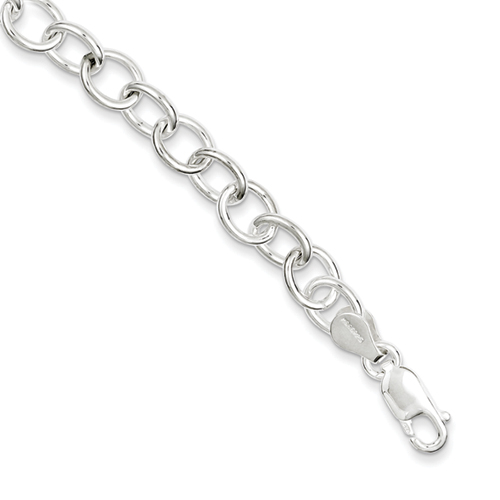 Sterling Silver 7mm Fancy Open Link Bracelet