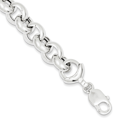 Sterling Silver 12mm Fancy Link Bracelet