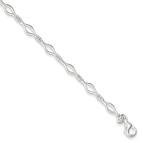 Sterling Silver 5mm Fancy Link Bracelet
