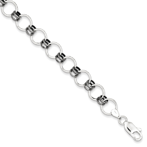 Sterling Silver 7.5 Inch Circle Bracelet