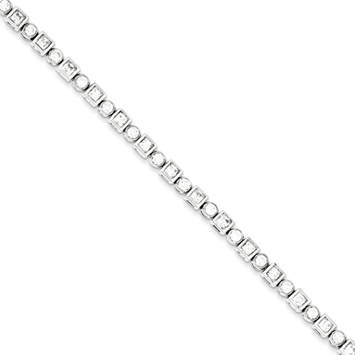 Sterling Silver 7 Inch CZ Bracelet