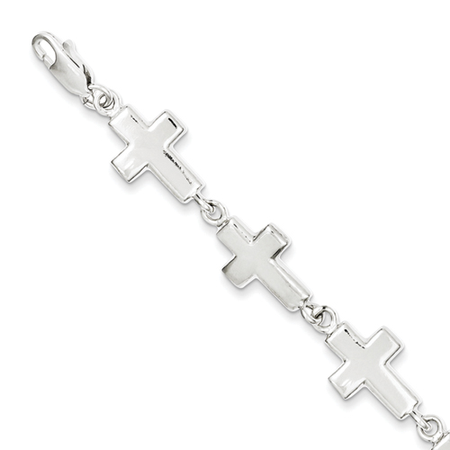 Sterling Silver Crosses Bracelet